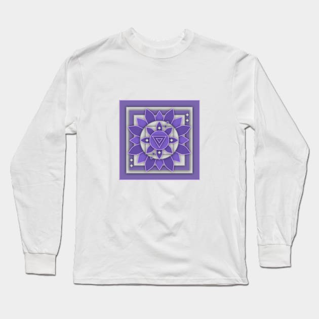 Ultraviolet Goddess Mandala Long Sleeve T-Shirt by FaerieMamaFree